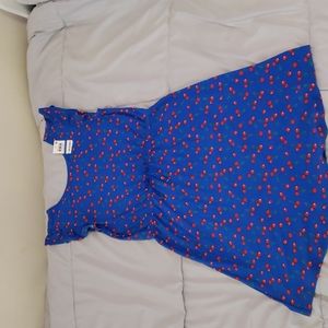 Blue ruffle short sleeve dress